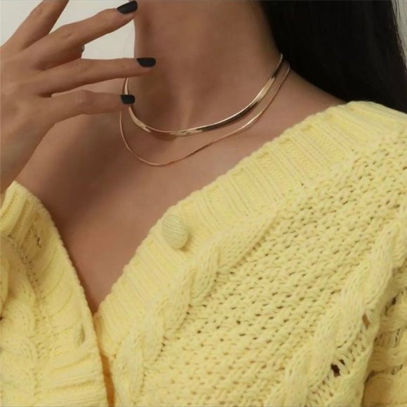 New Gold plated Boho Double Layer Necklace - Picture 4 of 6